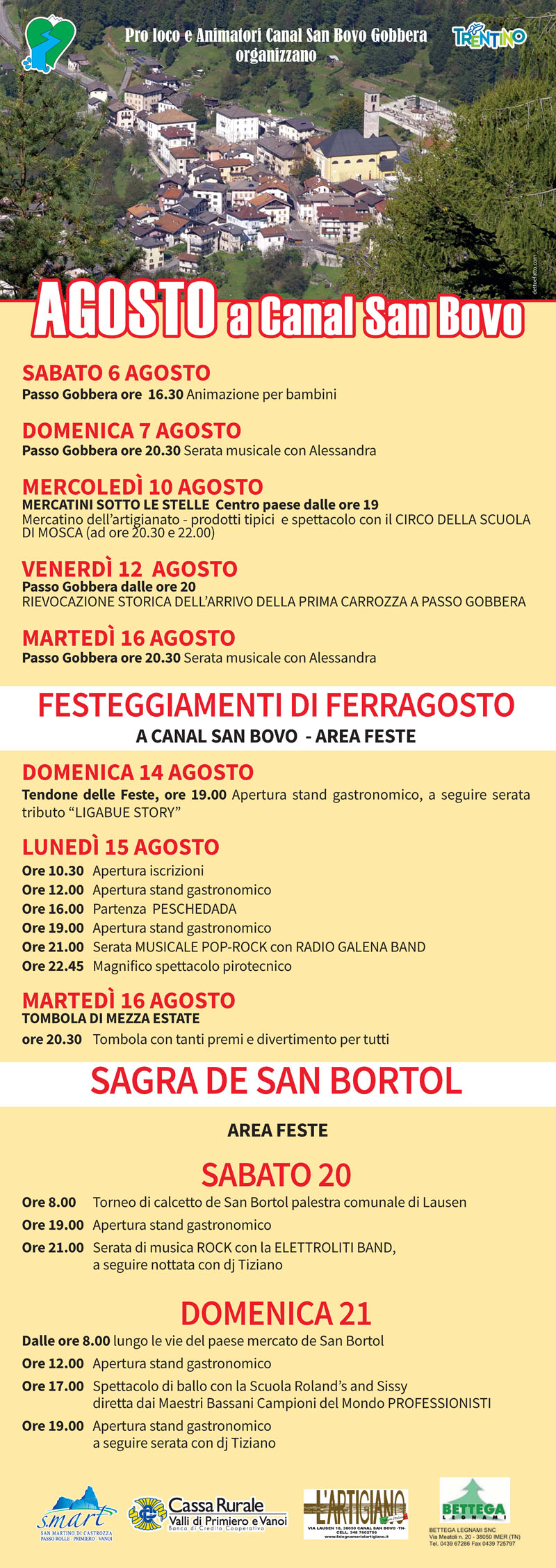 Canal san Bovo 2016 manifesto